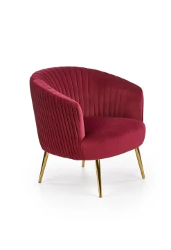 Fotel wypoczynkowy Dargo bordowy/ złoty