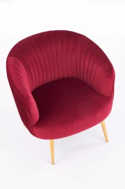 Fotel wypoczynkowy Dargo bordowy/ złoty