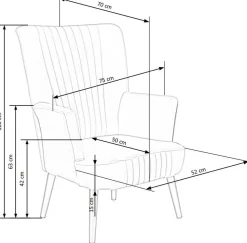 Fotel wypoczynkowy Darli granatowy