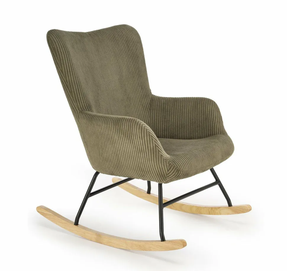 Fotel wypoczynkowy Donelia na biegunach oliwkowy