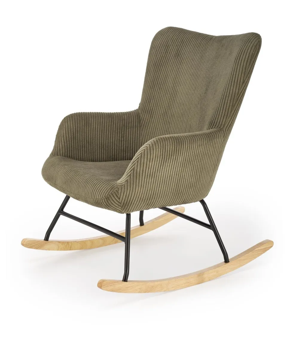 Fotel wypoczynkowy Donelia na biegunach oliwkowy