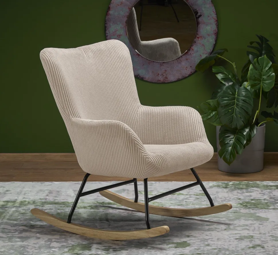 Fotel wypoczynkowy Donelia na biegunach kremowy