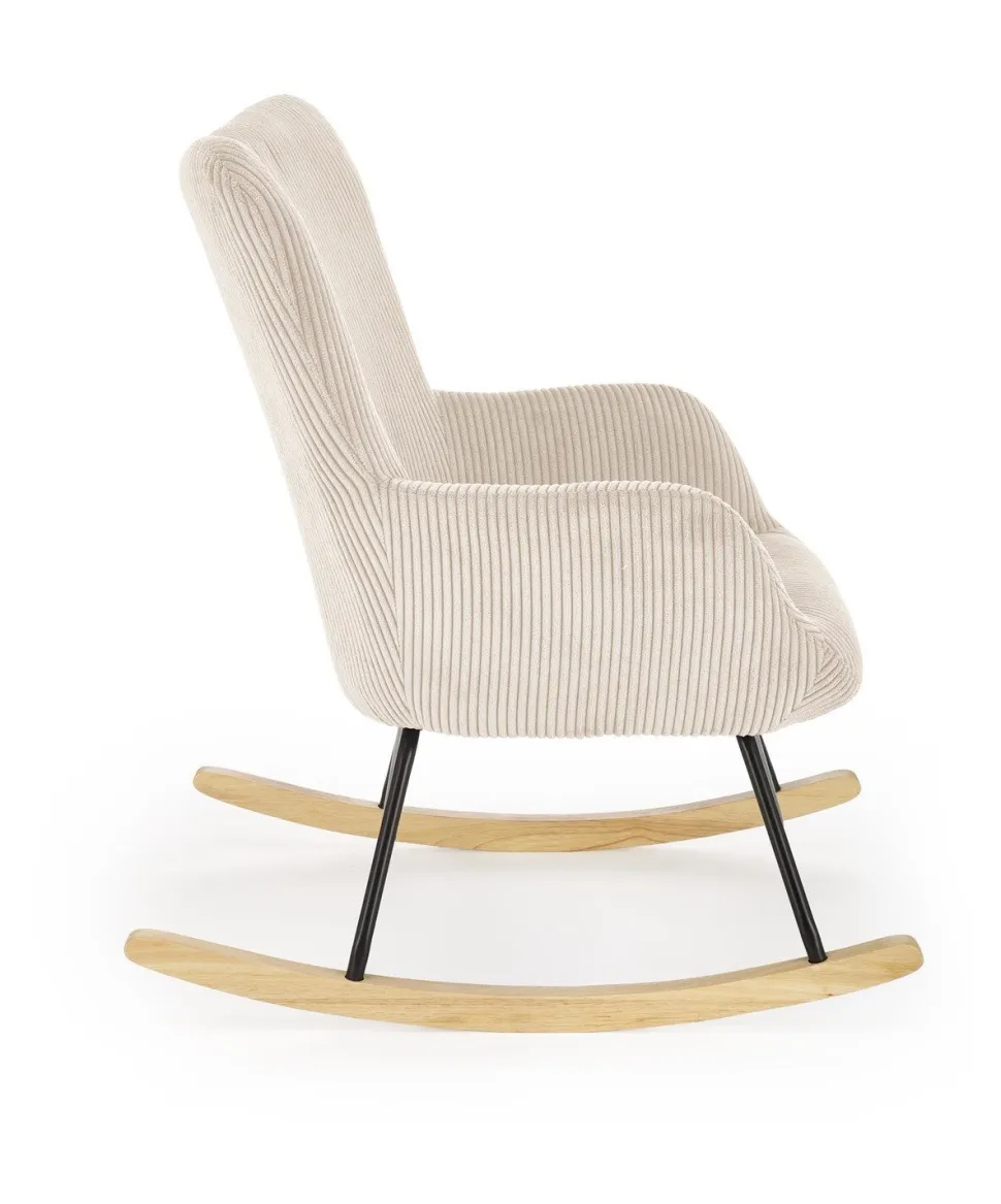 Fotel wypoczynkowy Donelia na biegunach kremowy