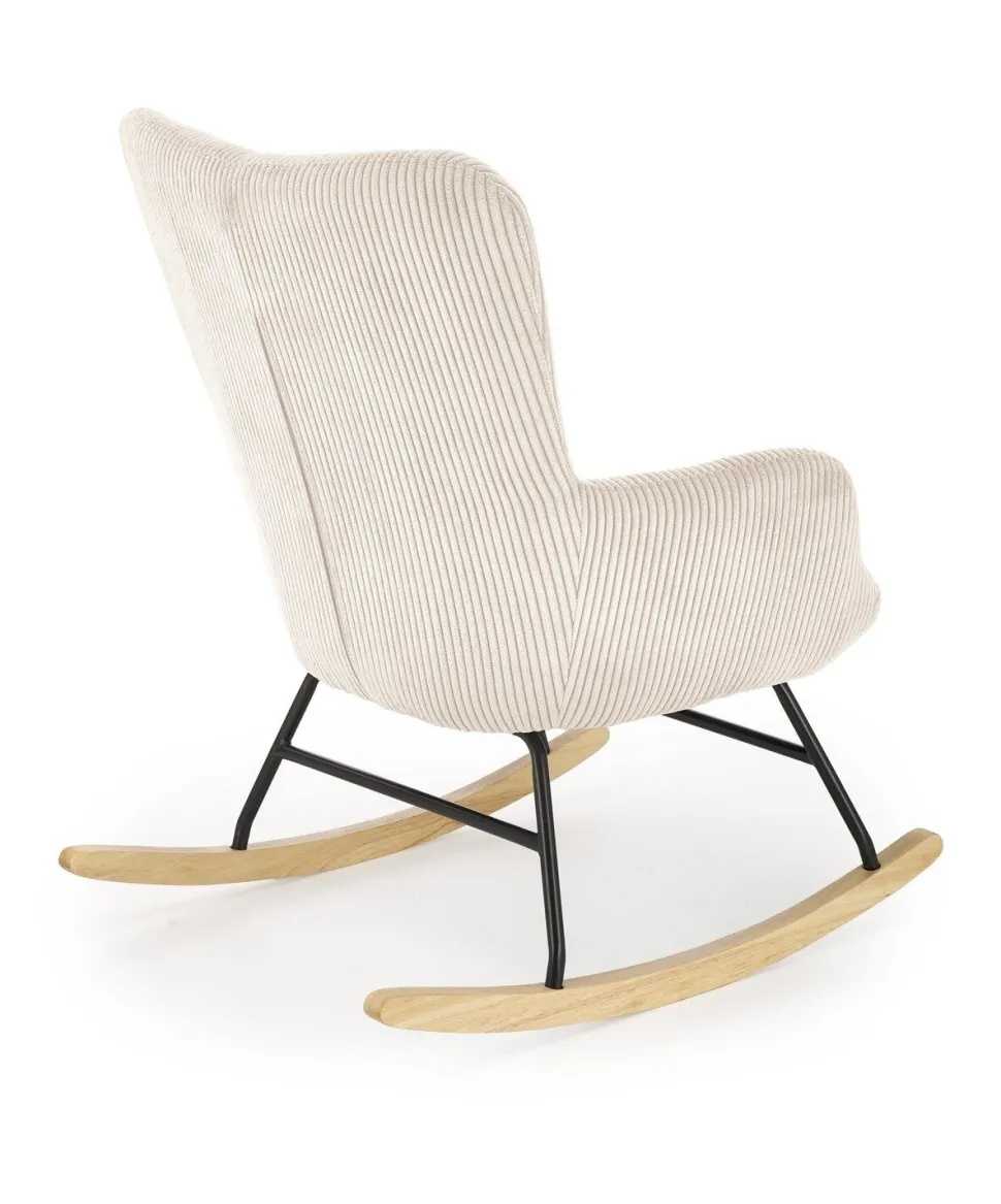 Fotel wypoczynkowy Donelia na biegunach kremowy