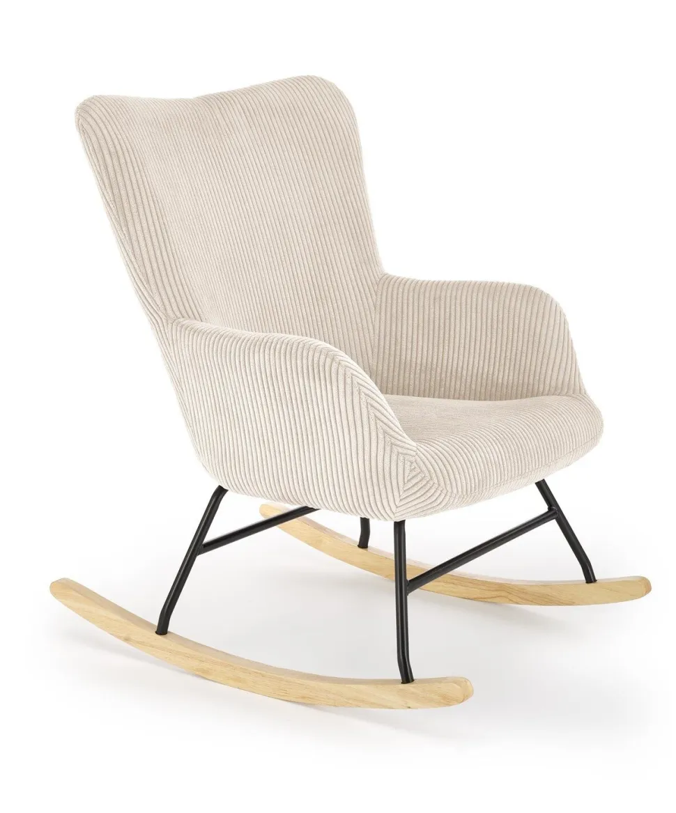 Fotel wypoczynkowy Donelia na biegunach kremowy