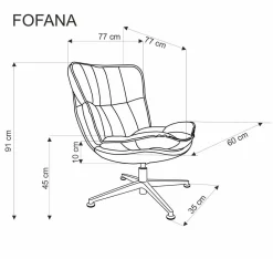 Fotel wypoczynkowy Florens kremowy