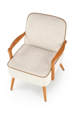 Fotel wypoczynkowy Grejs beż/orzech