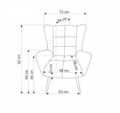 Fotel wypoczynkowy Wallace popielaty