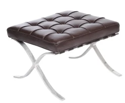 Fotel z podnóżkiem BA1 skóra naturalna inspirowany Barcelona