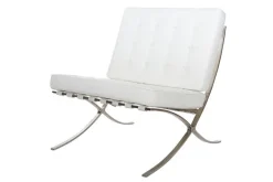 Fotel z podnóżkiem BA1 skóra naturalna inspirowany Barcelona