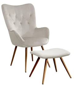 Fotel z podnóżkiem Beyla VIC beżowy