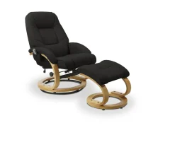 Fotel z podnóżkiem Feodor czarny