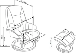 Fotel z podnóżkiem Feodor czarny
