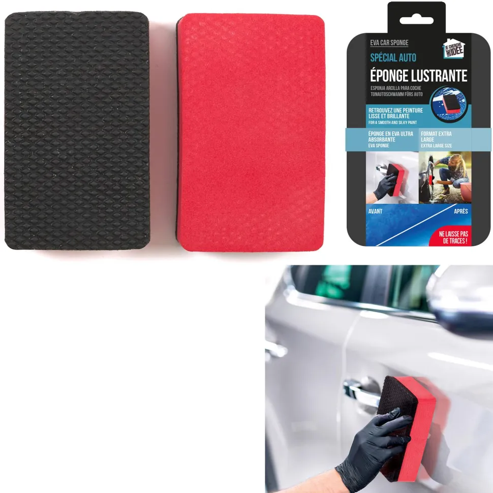 Gąbka do mycia samochodu czerwona/czarna