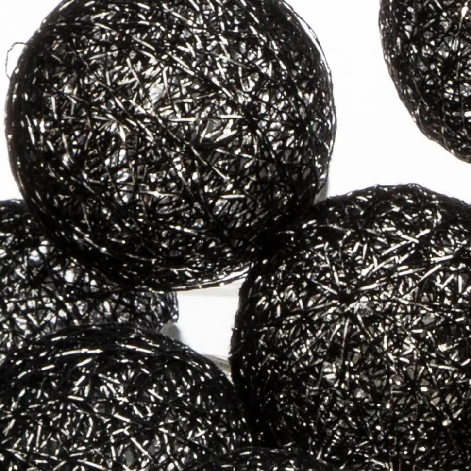 Girlanda cotton balls 20 lampek LED czarna