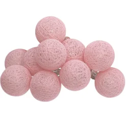 Girlanda Cottonballs różowe 10 lampek  LED