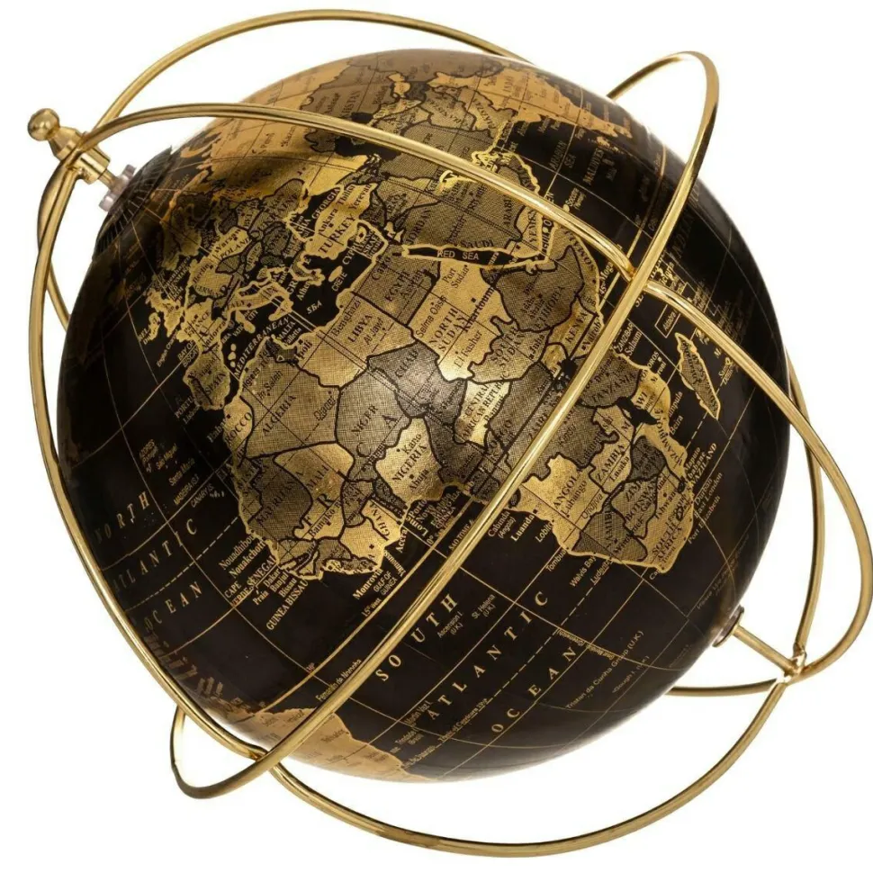 Globus dekoracja złoty/czarny