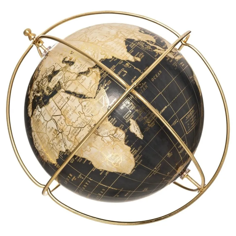 Globus dekoracja złoty/czarny