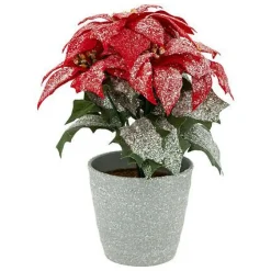Gwiazda betlejemska brokatowa czerwona