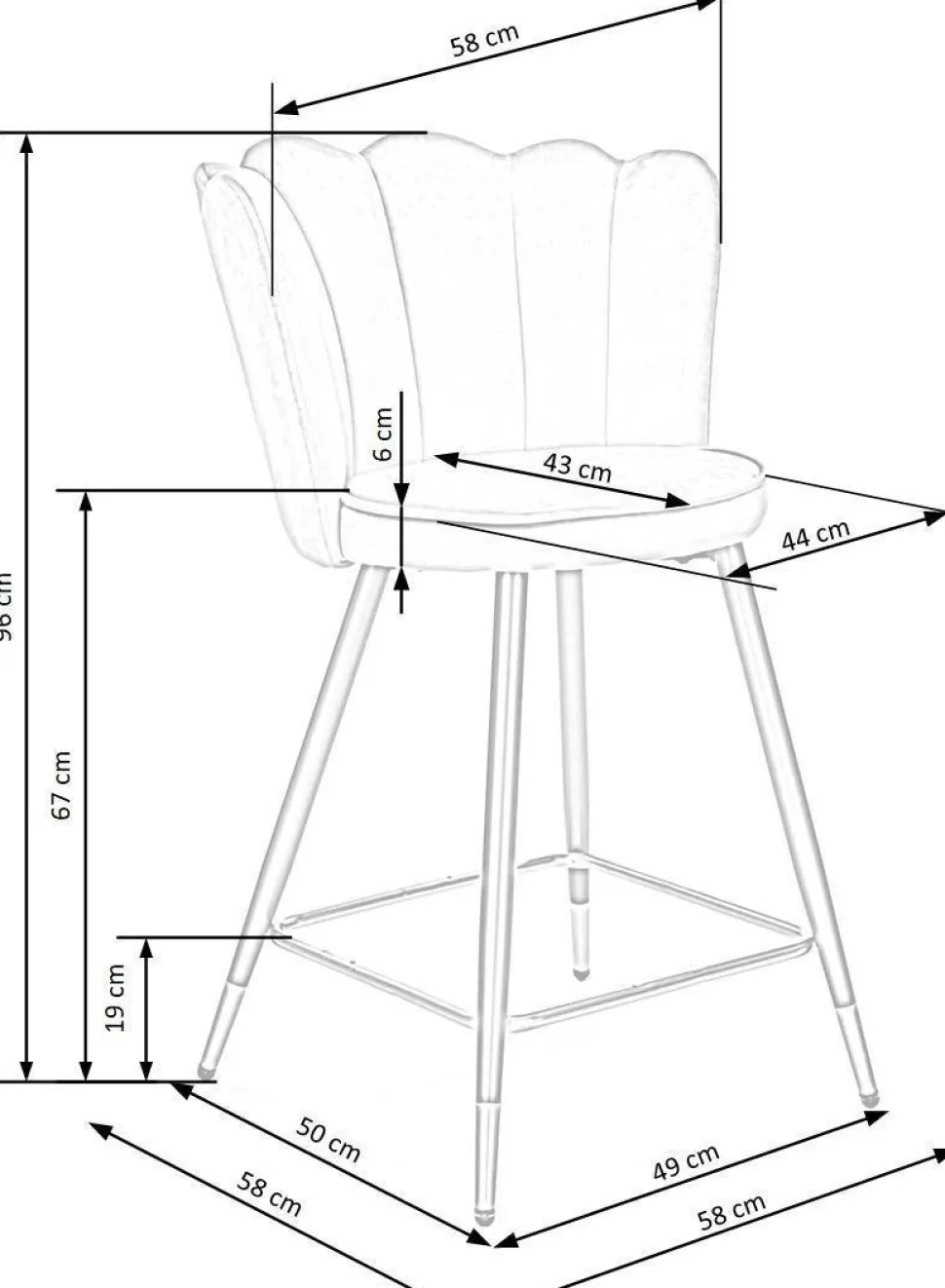Hoker muszelka Florencja zielony