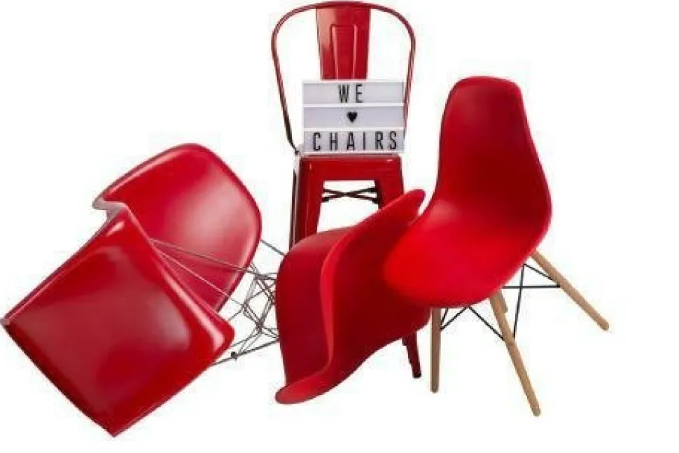 Hoker Paris Back 66cm czerwony inspirowany Tolix