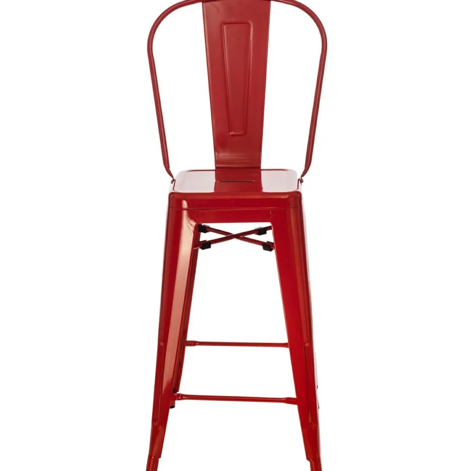 Hoker Paris Back 66cm czerwony inspirowany Tolix