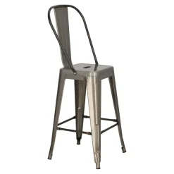 Hoker Paris Back 66cm metaliczny inspirowany Tolix