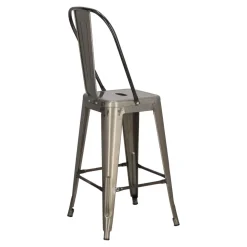 Hoker Paris Back 66cm metaliczny inspirowany Tolix