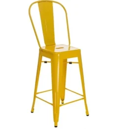 Hoker Paris Back 66cm żółty inspirowany Tolix