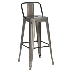 Hoker Paris Back Short 75cm metaliczny insp. Tolix