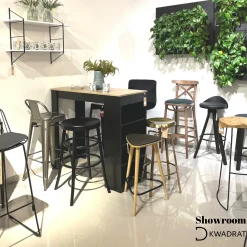 Hoker Paris Back Short 75cm metaliczny insp. Tolix