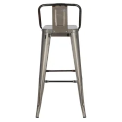 Hoker Paris Back Short 75cm metaliczny insp. Tolix