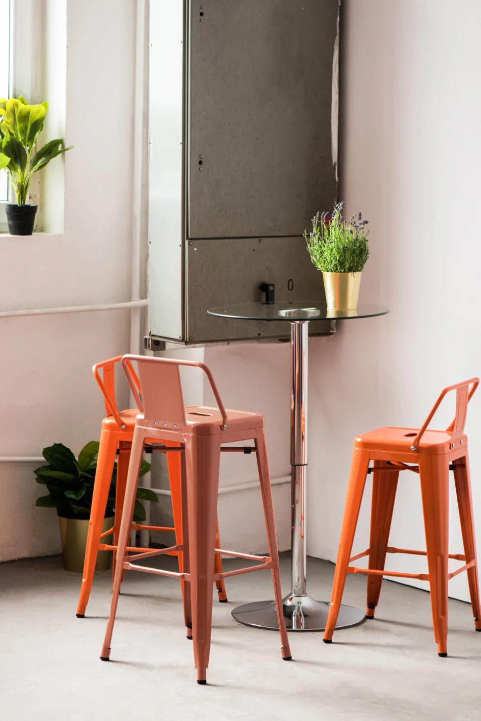 Hoker Paris Back short 75cm czarny insp. Tolix