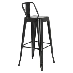 Hoker Paris Back short 75cm czarny insp. Tolix