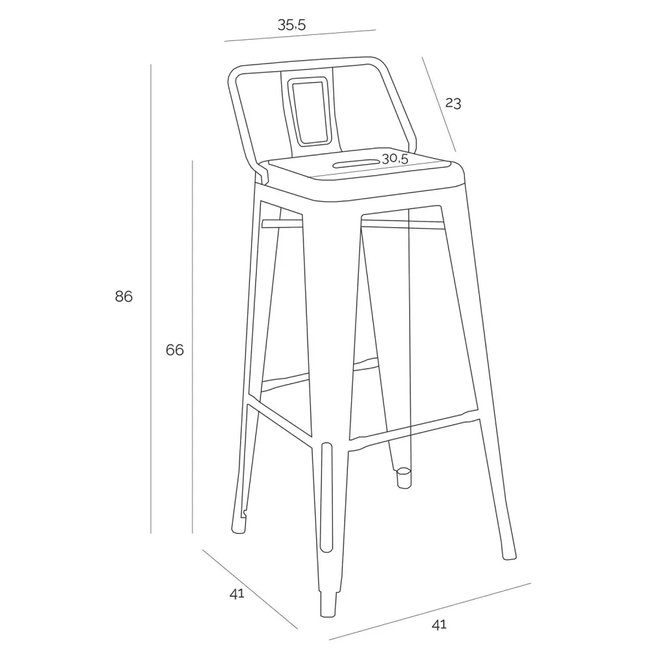 Hoker Paris Back short 66cm kolor