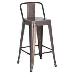 Hoker Paris Back short 66cm metaliczny insp. Tolix