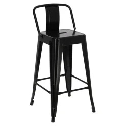 Hoker Paris Back short 66cm czarny insp. Tolix