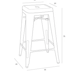 Hoker Paris 75cm. żółty insp. Tolix