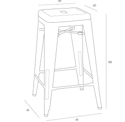 Hoker Paris 66cm żółty inspirowany Tolix
