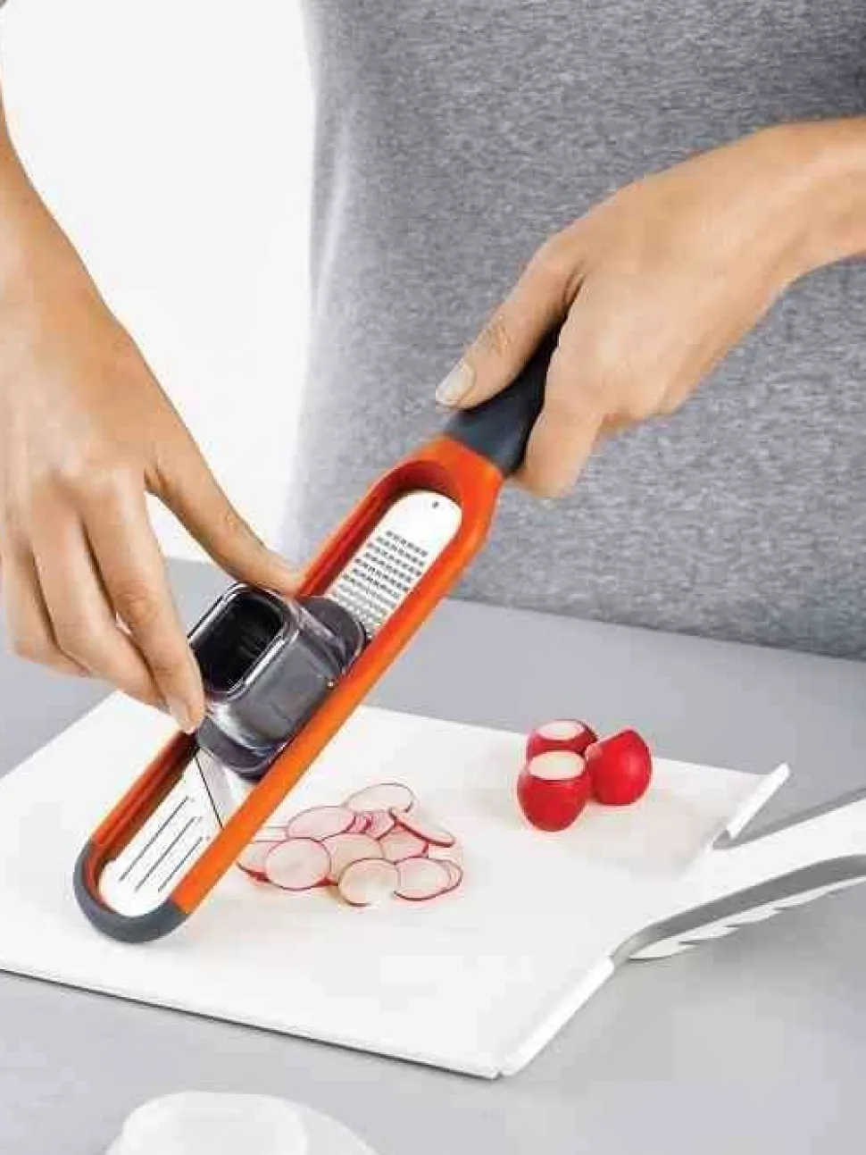 JJ - Tarka z plastrownikiem Handi-grate pomarańczowy/grafitowy