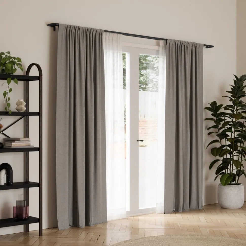 Karnisz Twilight podwójny 76-213cm czarny do zasłon zaciemniających