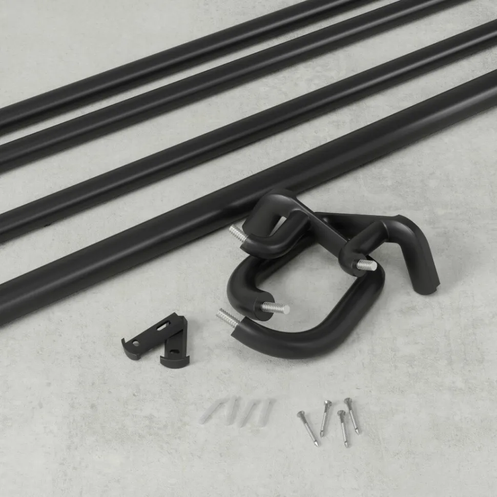 Karnisz Twilight podwójny 76-213cm czarny do zasłon zaciemniających