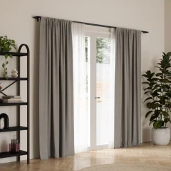 Karnisz Twilight podwójny 168-365cm czarny do zasłon zaciemniających