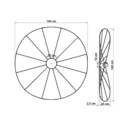 Kinkiet / Plafon ESKOLA 140 czarny