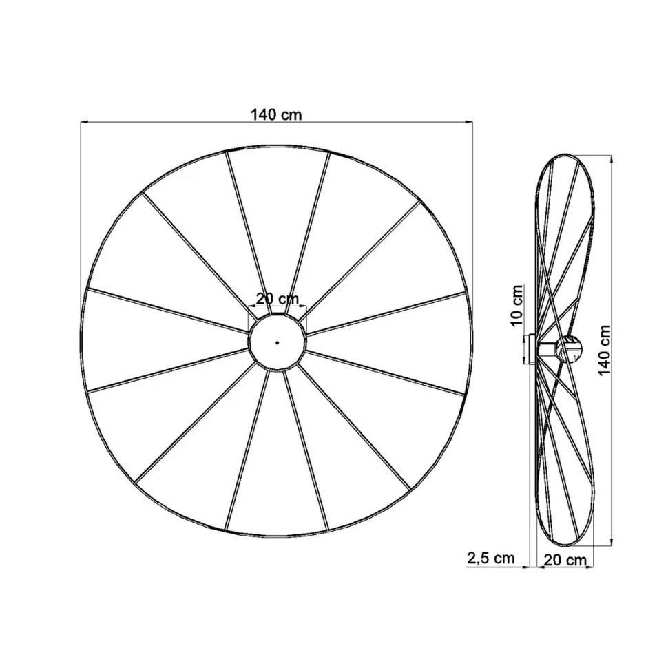 Kinkiet / Plafon ESKOLA 140 czarny