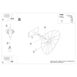 Kinkiet / Plafon ESKOLA 140 czarny
