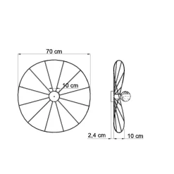 Kinkiet / Plafon ESKOLA 70 czarny
