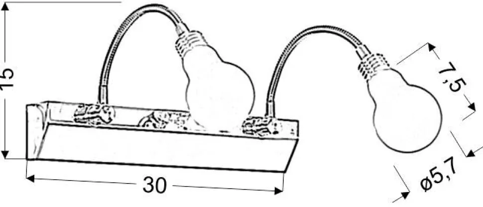 Kinkiet Acrylic LED # # 2x2W LED chrom biały