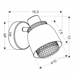 Kinkiet Aleksandria lampa czarny 1x40W  E14 klosz czarny+złoty