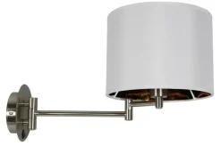 Kinkiet Alexia chromowy 1x40W E14 abażur  biały